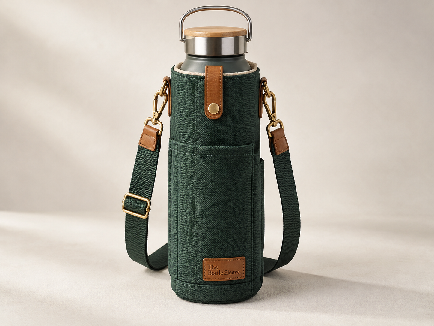 Padded bottle carry sleeve.