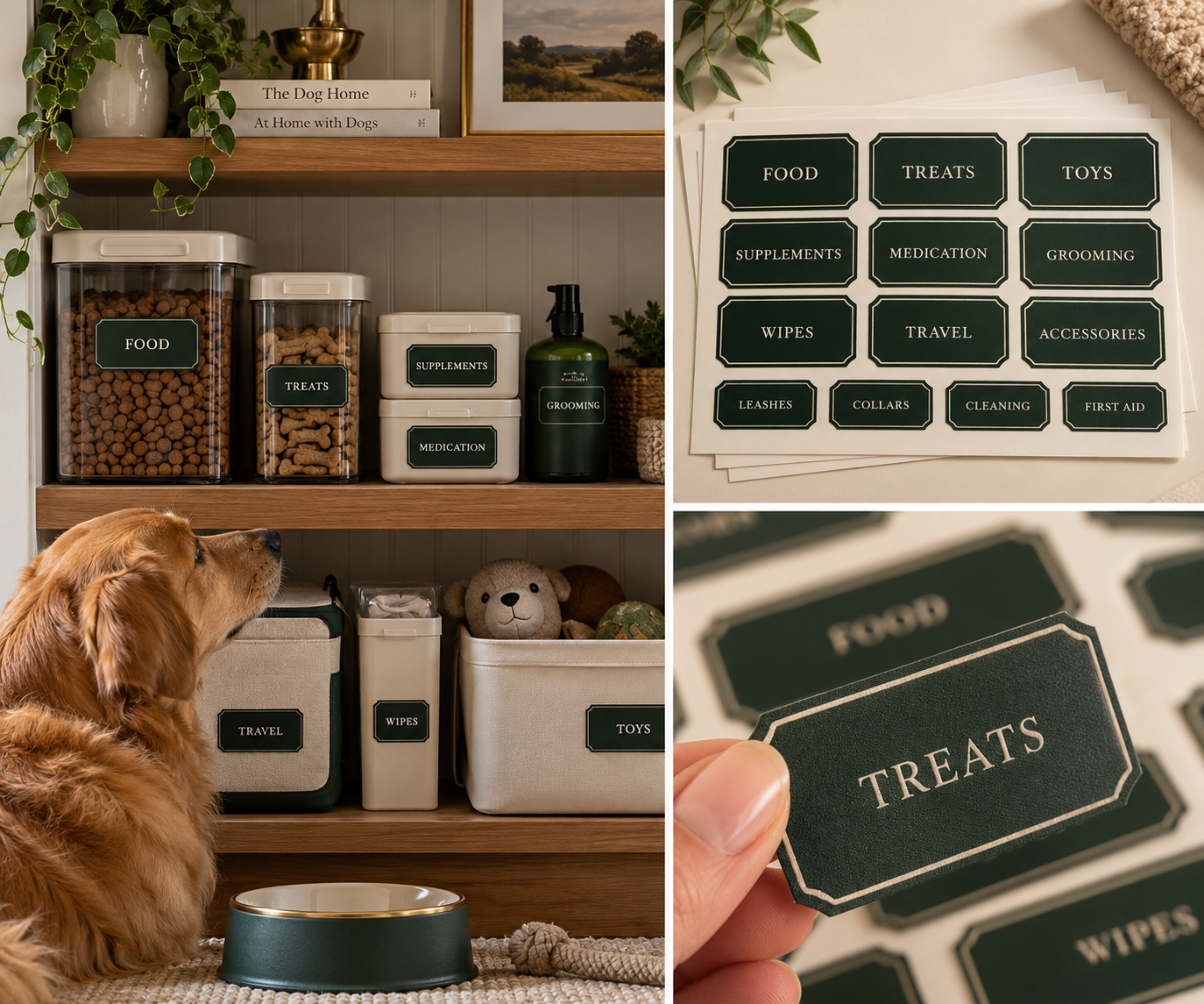 Three-piece materials label set.