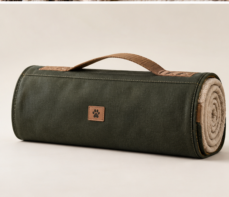 Structured travel mat sleeve.
