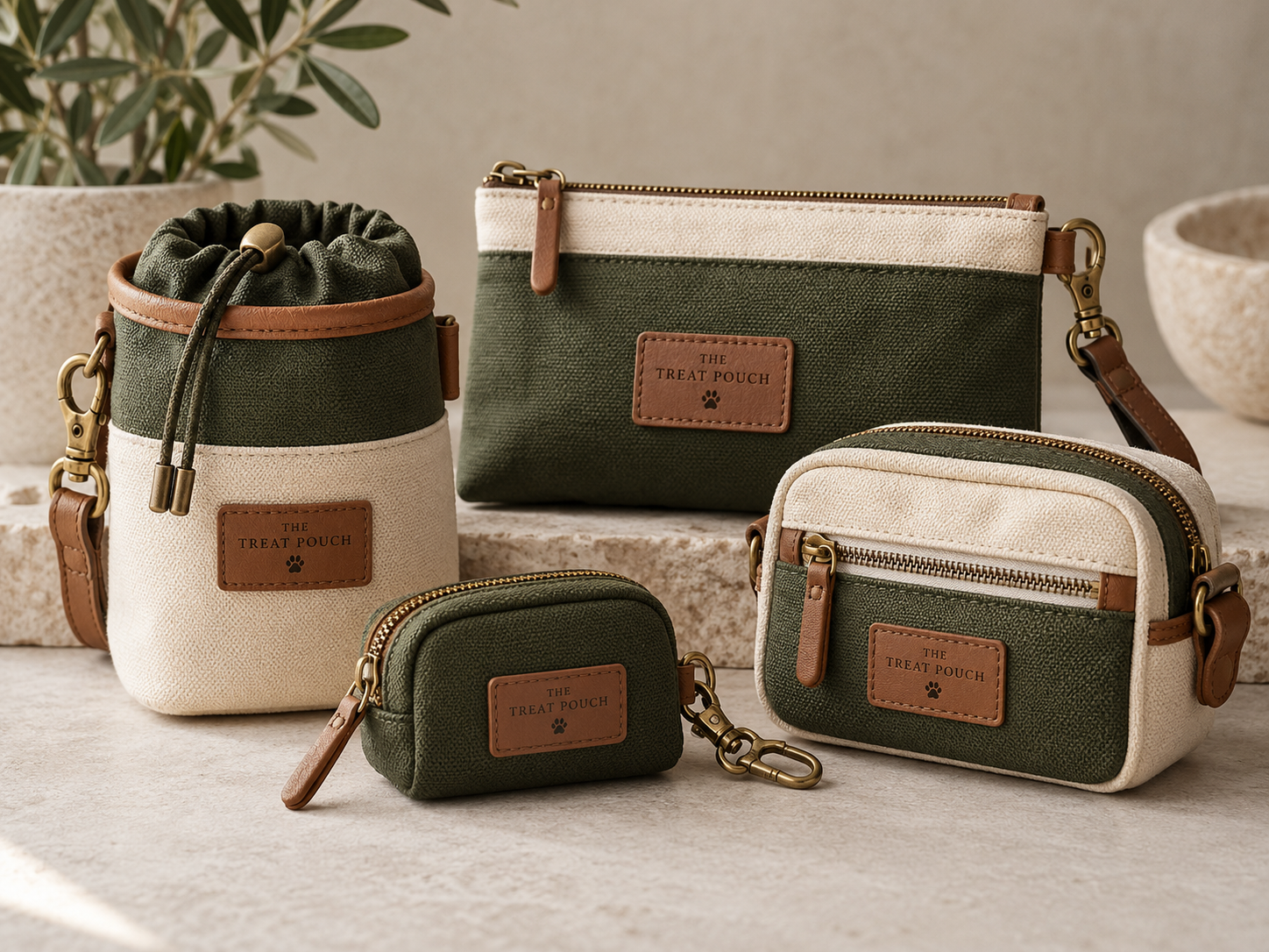 Three-piece treat pouch set.